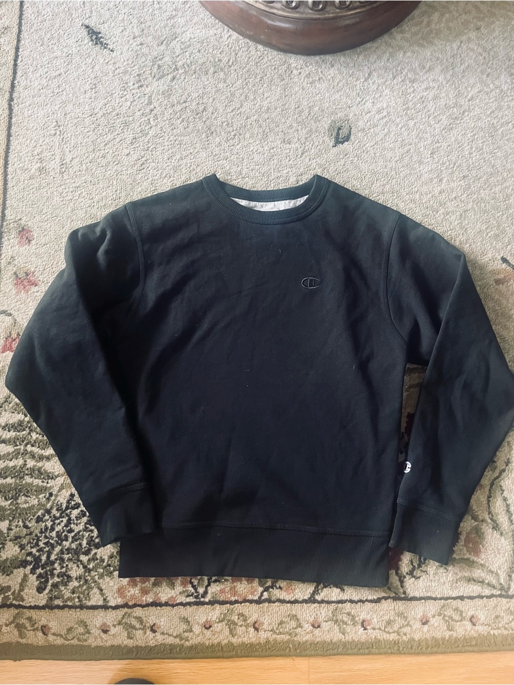 Champion Men's Black Crewneck Pullover Sweatshirt